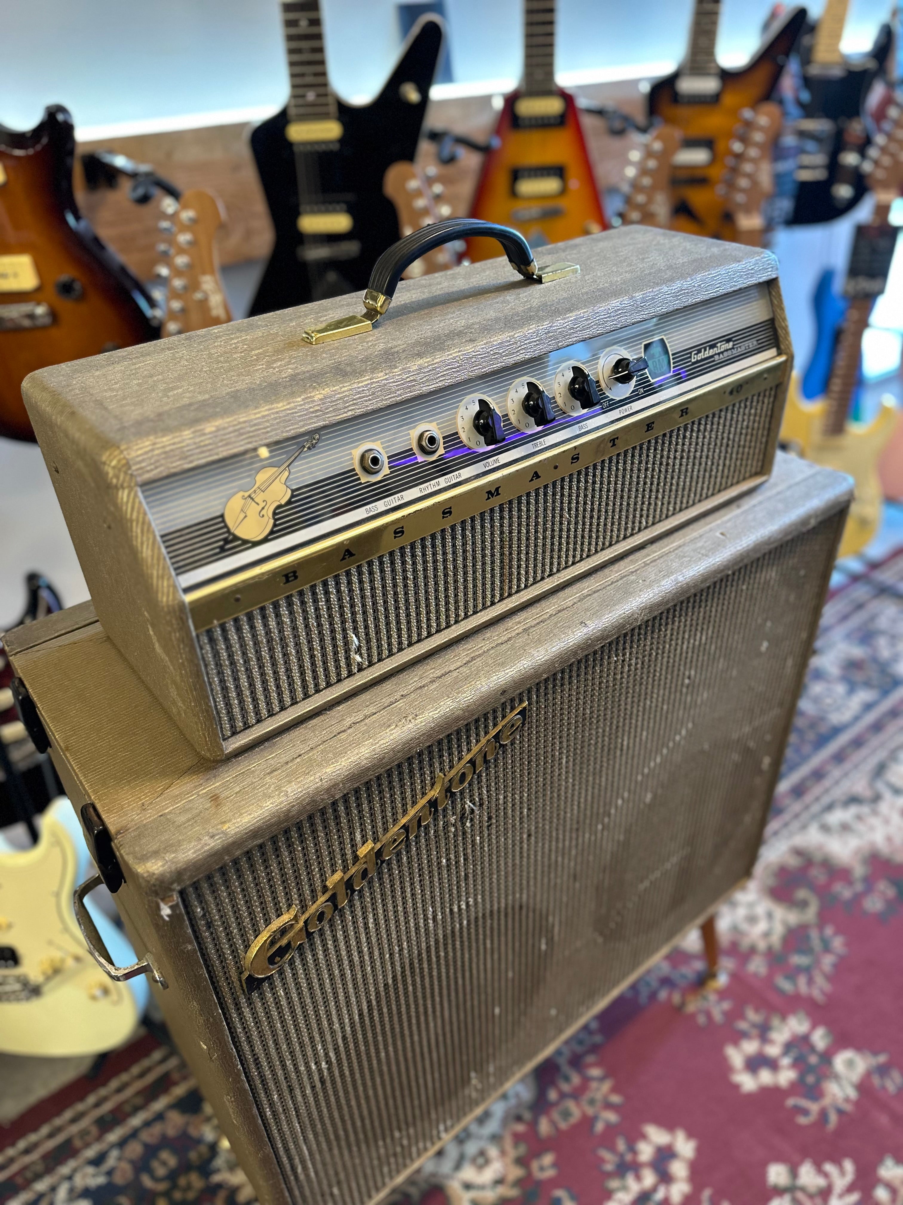 Goldentone | 1756 | Bassmaster 40 | Flip Top Amplifier w/ TV Legs | Re-Conditioned | 1966 | Vintage Goldentone | 1756 | Bassmaster 40 | Flip Top Amplifier w/ TV Legs | Re-Conditioned | 1966 | Vintage